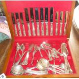 Canteen of silver plated King's Pattern cutlery