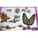 WW2 enamel RAF Sweetheart badge, with other military badges
