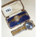 1920's gold cased ladies wrist watch and a Rolex style watch