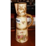 Royal Worcester blush ivory and gilt jug, pattern 1047, puce mark