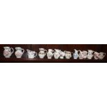Collection of 14 cream jugs by Royal Worcester