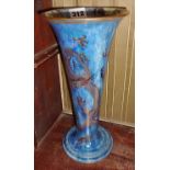 Wedgwood dragon lustre trumpet shaped vase, c. 1920's, 11" tall, with some crazing