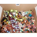 Large quantity of semi-precious stone and glass beads, full necklaces with .925 silver fixings,