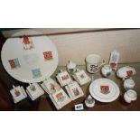 Assorted crested china cheese dishes, etc.