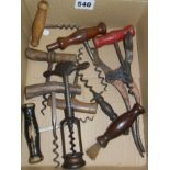Corkscrew collection inc. Wulfruna, Plants Patent 5549 corkscrew and 9 others