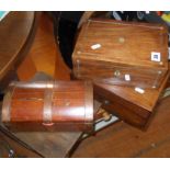 Two Victorian mahogany jewellery boxes and two other boxes