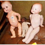 Three Armand Marseille baby dolls