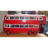 Scratch built wood and tin model of a London Trolley bus with turning front wheels and suspension!