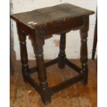 18th c. oak joint stool