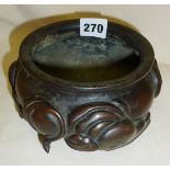 19th c. Chinese bronze elephant censer with seal mark