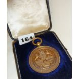 Royal Lancashire Agricultural Society medal in case, awarded for a butter making competition in