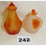 Chinese carved carnelian snuff bottles