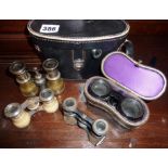 Selection of vintage and antique binoculars and opera glasses x 5