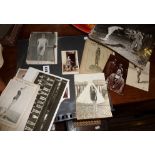 Assorted ephemera, photos of early cross channel swimmers, signed photo of Olympic ice skater Arthur