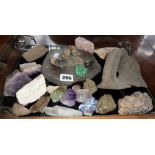 Collection of assorted geodes and fossils and other geology specimens