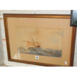 Victorian marine watercolour