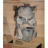 Ralph STEADMAN, b. 1936, a rare, original ink and gouache caricature painting of film actor, Jack
