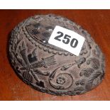 19th c. French carved & polished half-coconut shell