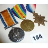 WW1 medal trio awarded to "16643 Pte. E.B. Franklin. R. Berks.R"