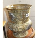 Indo-Persian embossed brass jardiniere