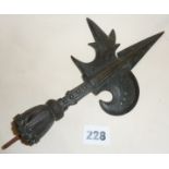 Ornate bronze polearm top, a parade halberd or poleaxe, c.19th c.