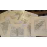 Quantity of mounted (20) engraved County maps & large Atlas pages