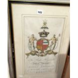 19th c. colour engraving of the Coat of Arms of Baron Amherst of Kent