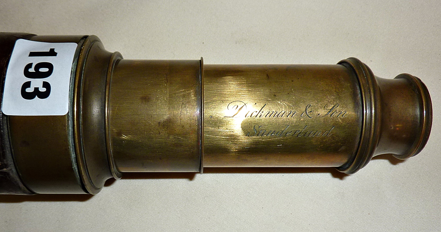 19th c. ship's two drawer telescope by Dickman & Son of Sunderland - Image 2 of 2