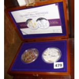 Royal Mint Queen Elizabeth 80th Birthday cased 2 x £10 silver proof coin set with COA