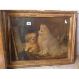 Victorian oleograph of two dogs