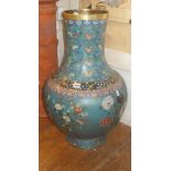 Very large Chinese cloisonne floor vase