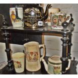 WW1 Blyth Urban District 1919 Peace mug, a Queen Victoria Jubilee teapot and other commemorative