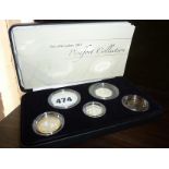 Royal Mint 2007 silver Piedfort cased five coin collection