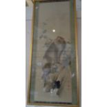 Large 19th c. Japanese painting on silk of monkeys, signed