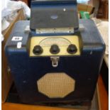 A Roberts R.M.B.Radio, c. 1950, in blue leatherette case