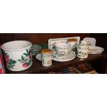 Assorted Portmeirion pottery, mostly "Botanic Garden" and a "Rose and Passion Flower" pattern