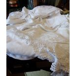 Box of assorted table linen, inc. lace and crochet work