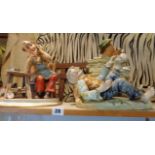 Capodimonte figurine of watch/clock maker and another similar