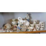 Shelf of assorted china