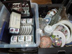 Two boxes containing a good mixed lot to include Royal Worcester tableware,