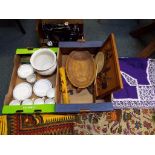 A good mixed lot to include a cased Singer sewing machine marked EM487559,