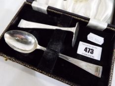 A George VI silver Christening set, Sheffield assay, in presentation case.