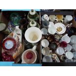 Two boxes containing a quantity of ceramics and glassware, to include royal commemorative,