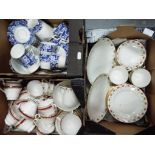 Three boxes of ceramic part tea services to include Salisbury,