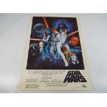 Star Wars - a Star Wars 1977 one sheet film poster, style C illustrated by Tom Chantrell,