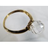 A lady's 9 carat gold and crystal ring, size Q, approx. weight 2.