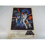 Star Wars - a Star Wars 1977 one sheet film poster, style C illustrated by Tom Chantrell,