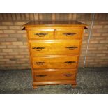 Ethan Allen - a good quality maple four drawer chest of drawers bearing paper label,