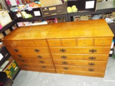 Ethan Allen - two matching good quality vintage Ethan Allen chest of five drawers 78 cm (h) x 76.