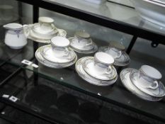 A Shelley tea set in the Deco pattern comprising 20 pieces.